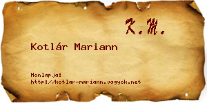 Kotlár Mariann névjegykártya