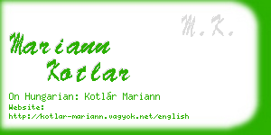 mariann kotlar business card
