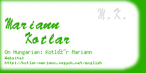 mariann kotlar business card